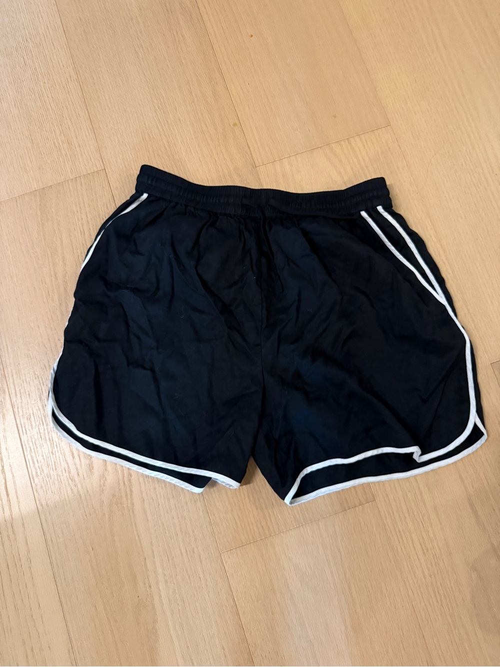 Black Athletic Shorts with White Trim